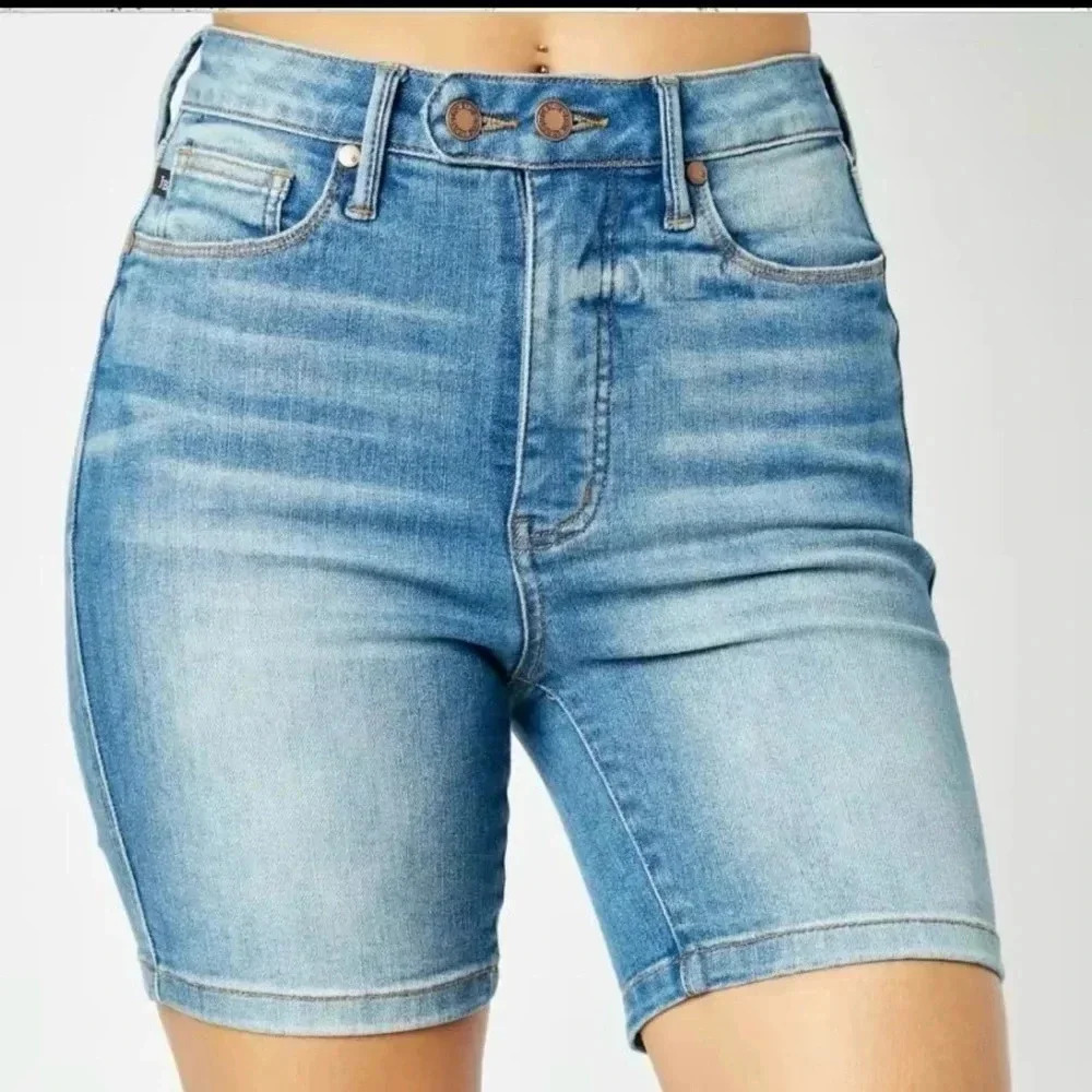 Judy Blue High Waist Bermuda Jean Shorts